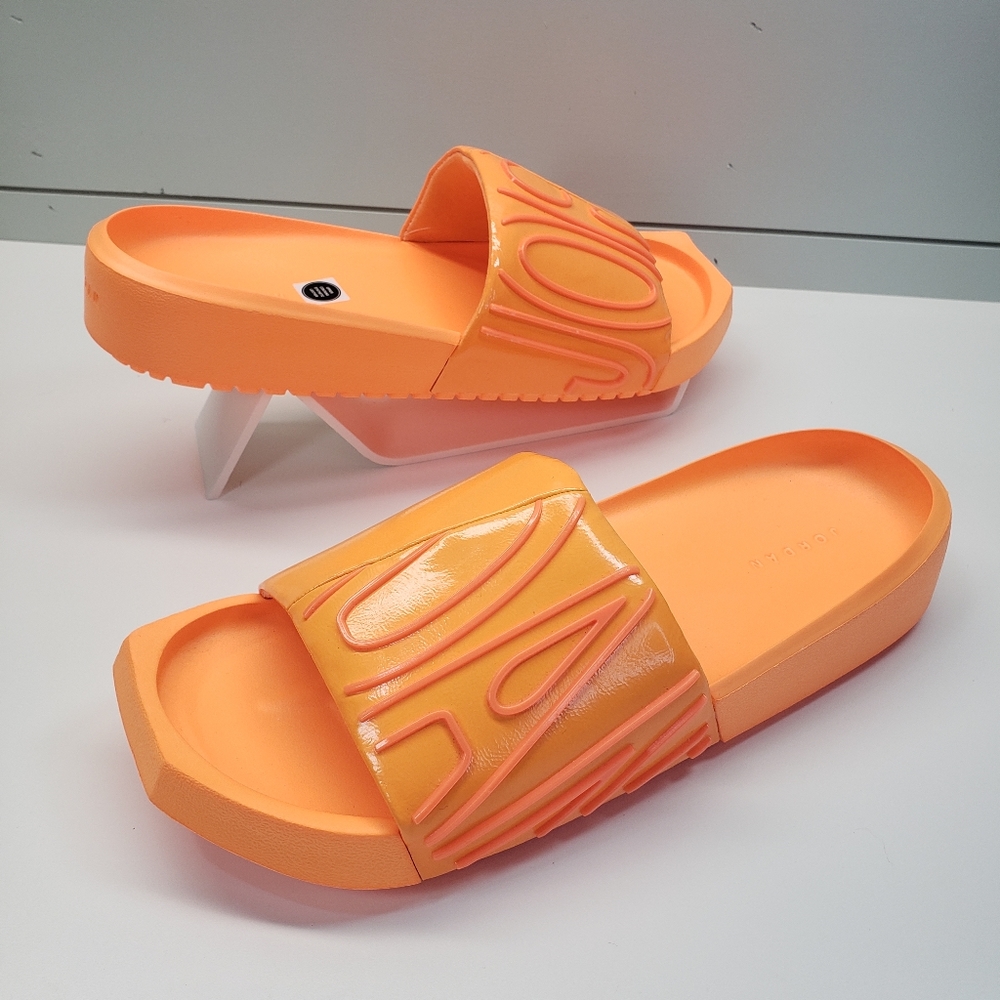 Jordan NOLA Slide Bright Citrus Neon Orange Flip Flops Sandals size Women's 10